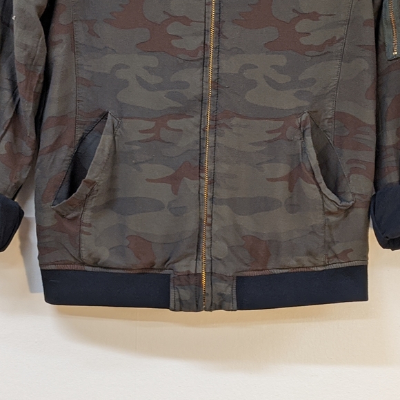 Sanctuary Bomber Camo Gold Zip Up (s) Cotton - Picture 5 of 6